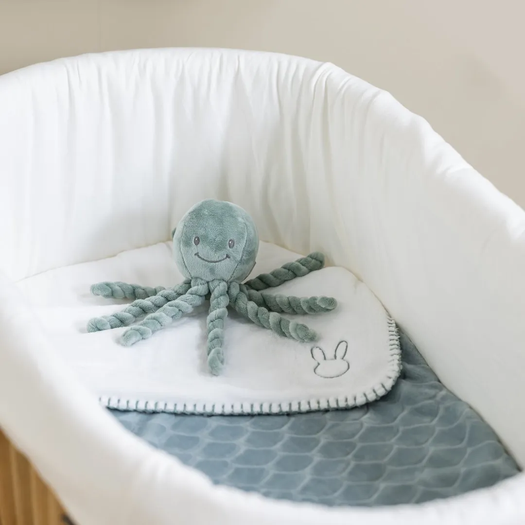 Nattou Lapidou Octopus Knuffel 22cm - Kopergroen