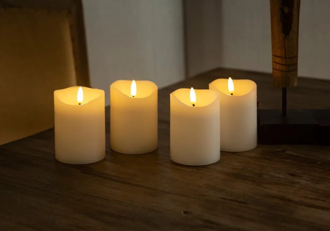 Goobay LED Waskaarsen 4 Stuks - Warmwit