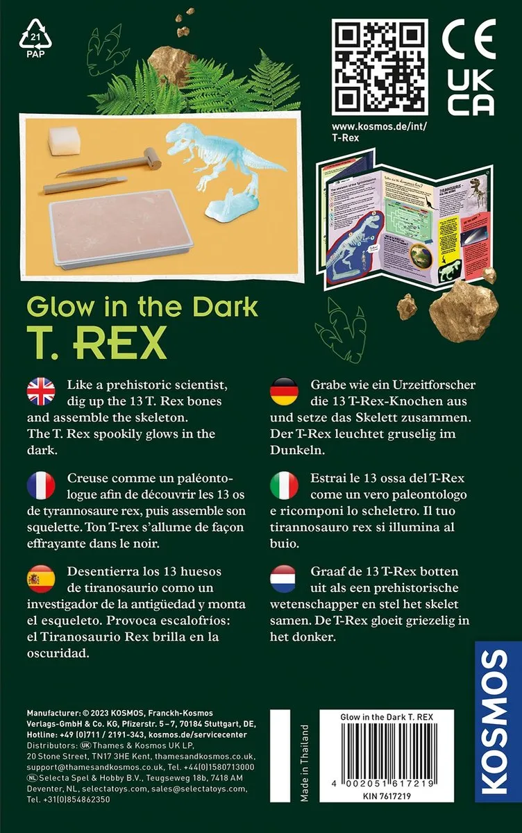 Kosmos Dig Out T-Rex Glow in the Dark Experimenteerset 617219