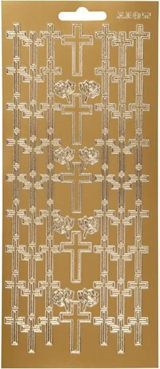 Creativ Company Religieuze Goud Kruis Stickers 10x23cm