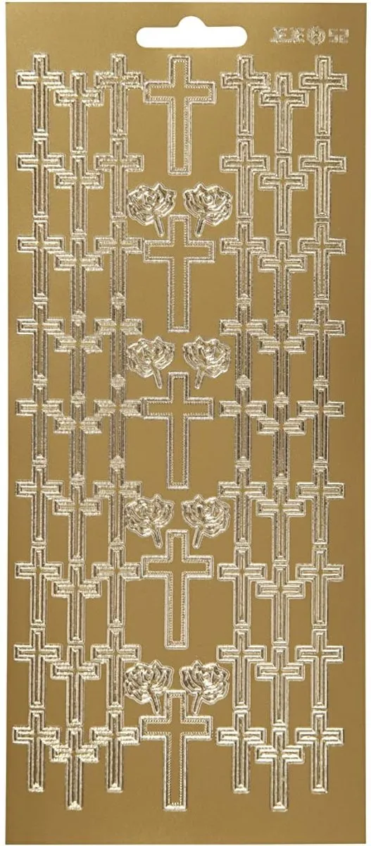 Creativ Company Religieuze Goud Kruis Stickers 10x23cm