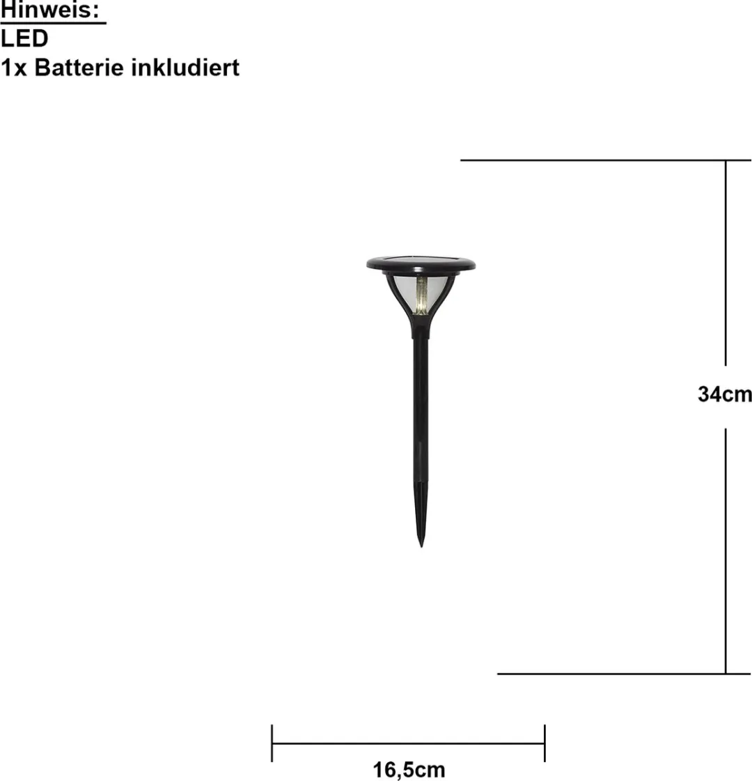 Star Trading Solar Meriva LED Padverlichting 34cm - Zwart - Warm wit