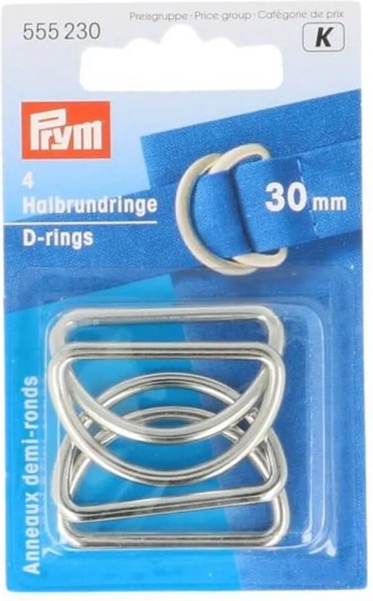 Prym D-Ringen 30mm - Zilverkleurig - 4 Stuks