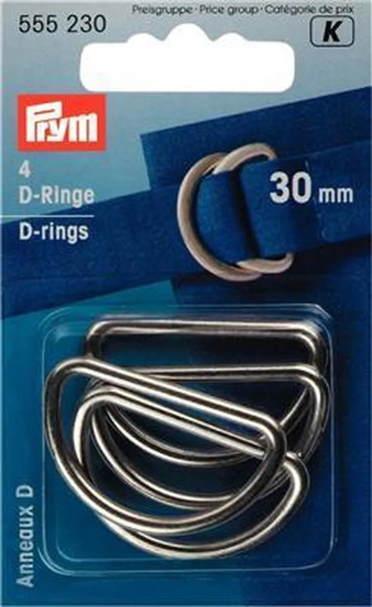 Prym D-Ringen 30mm - Zilverkleurig - 4 Stuks