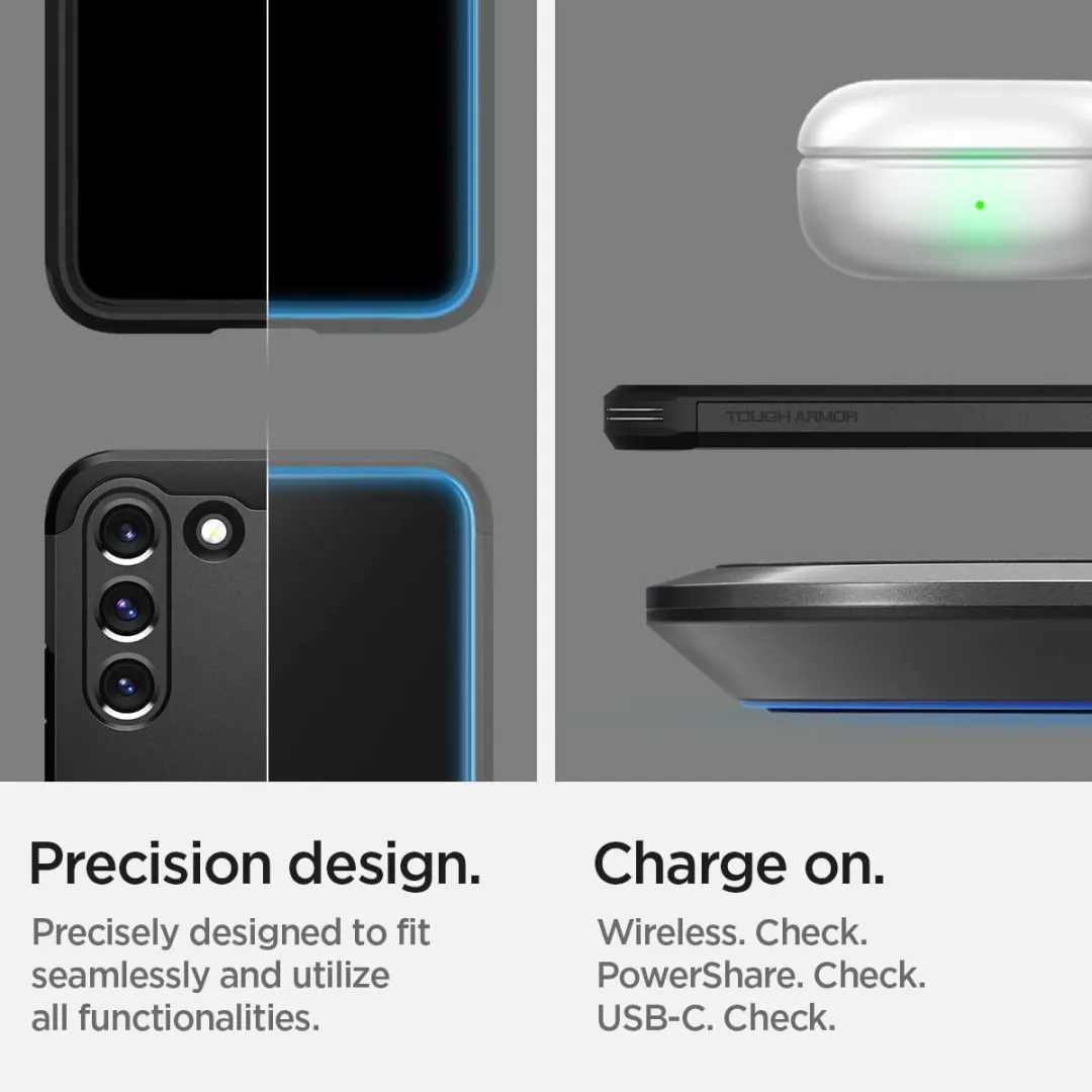 Spigen Tough Armor ACS03958 Hoesje - Samsung Galaxy S22 Plus - Zwart