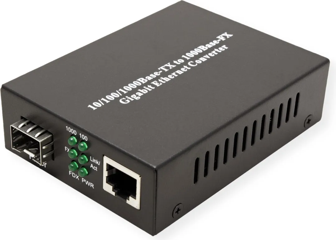 Value Gigabit Ethernet Converter RJ-45 - SFP - Zwart