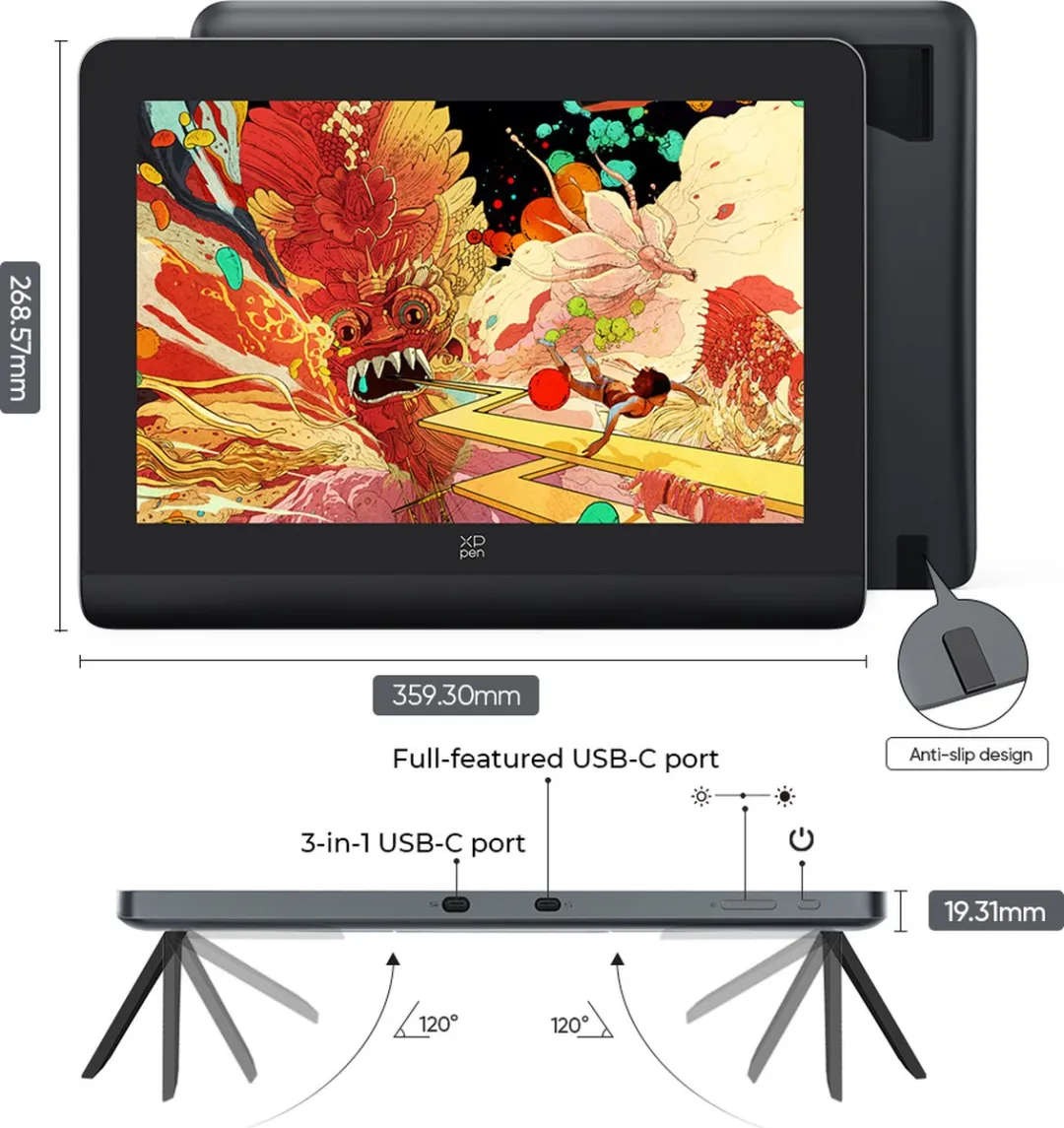 XPPen Artist Pro 14 Gen 2 MD140FH Grafisch Tablet - 14 inch - Grijs/Zwart