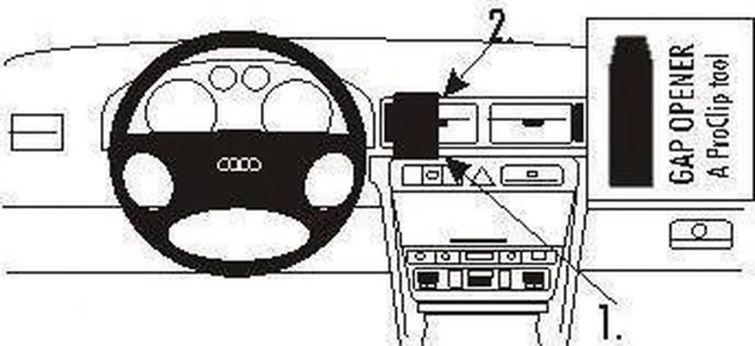 Brodit ProClip 853369 Telefoonhouder - Audi A6/S6 1998-2003 - Zwart