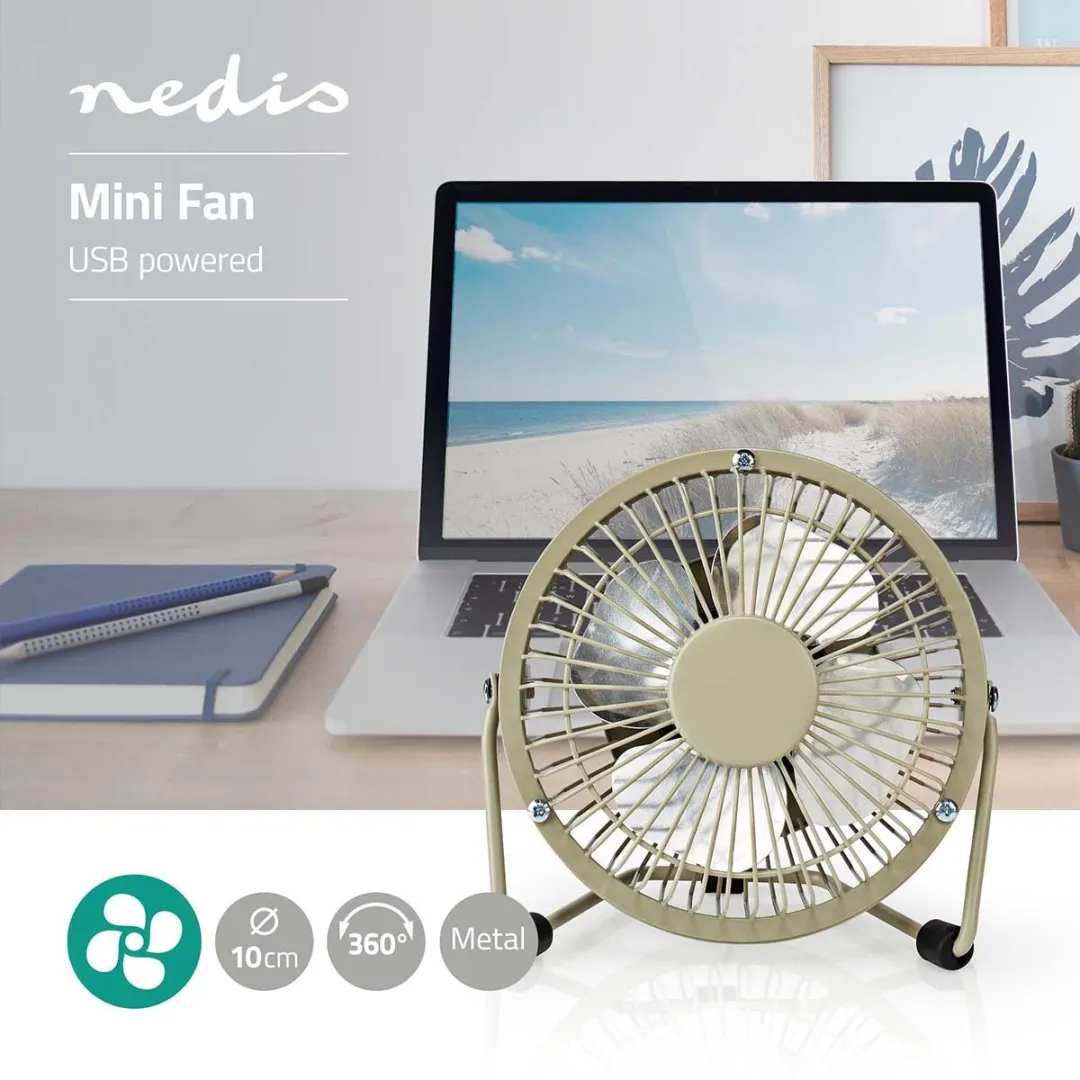 Nedis FNDK1GY10 Tafelventilator 10cm - Grijs