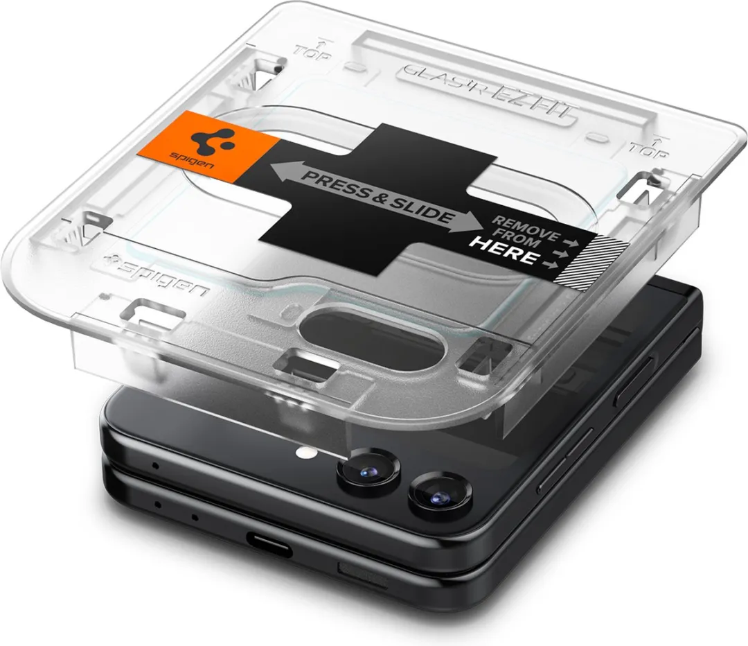 Samsung Galaxy Z Flip5 screenprotector met Montage frame - Scharnier Screen Protector - Spigen