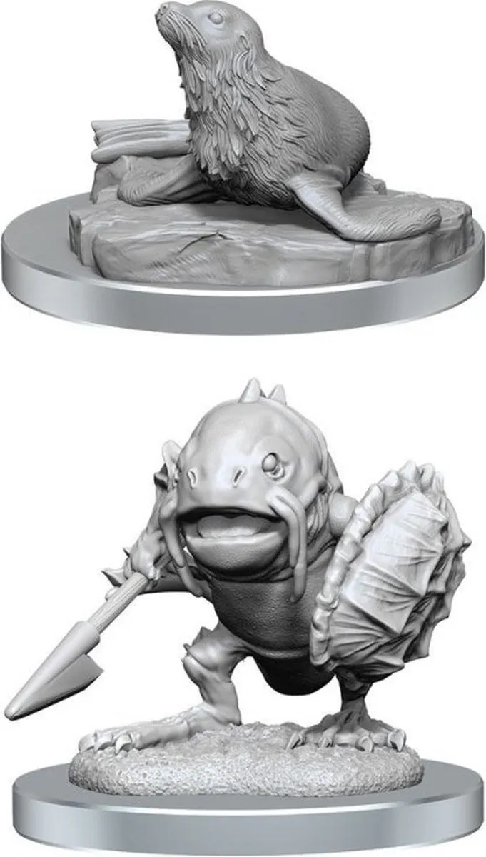 Wizkids D&D Nolzur's Marvelous Miniatures Locathan & Seal - Grijs
