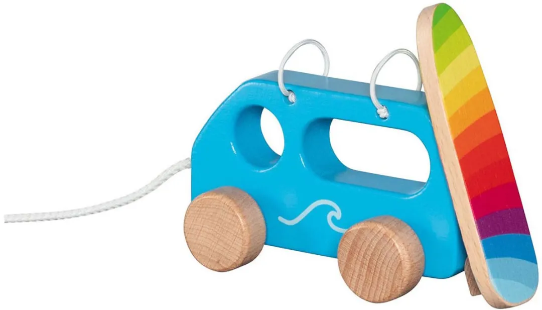Goki Trekwagen Surfersbusje - Multikleur