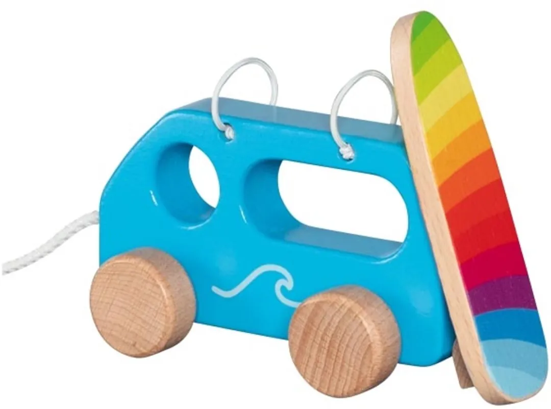 Goki Trekwagen Surfersbusje - Multikleur