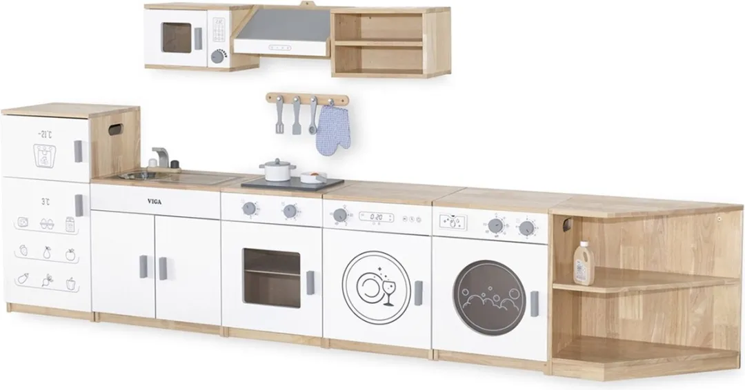 Vigatoys Hoekkast Speelkeuken Luxe - Wit