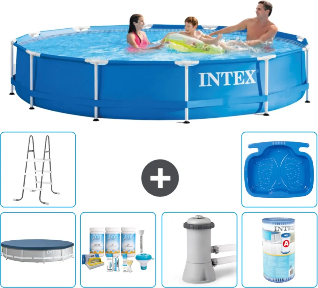 Intex 28210NP-Blauw Rond Frame Zwembad 366x76cm