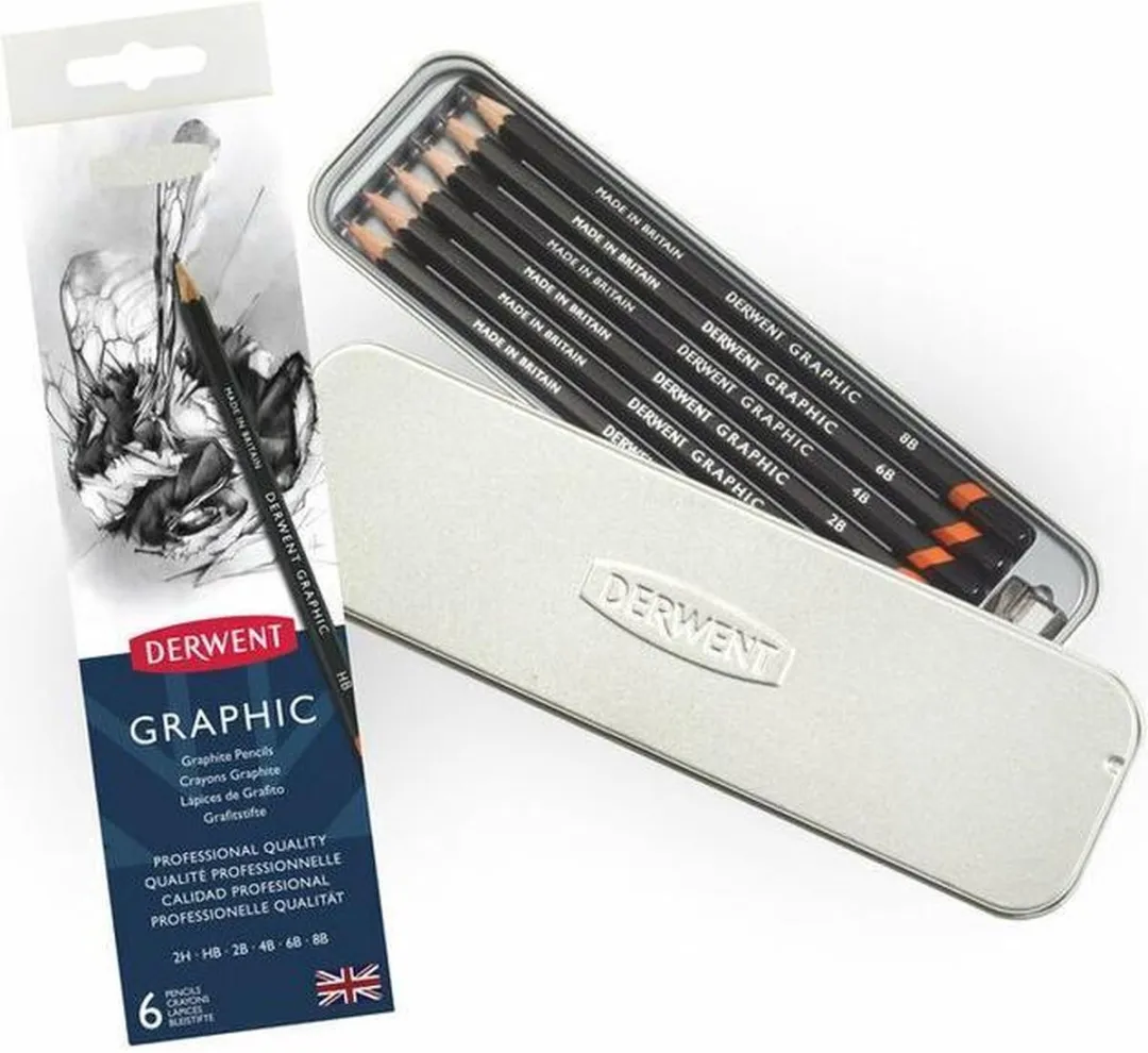 Derwent Graphic 6 Potloodset - 6 Stuks