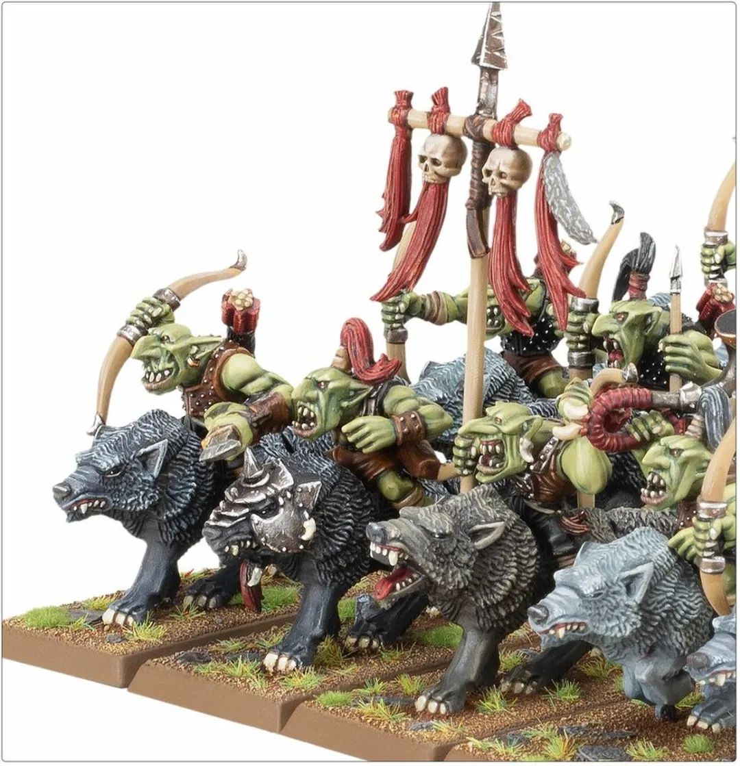 Games Workshop Warhammer Orc & Goblin Wolf Rider Mob 09-09