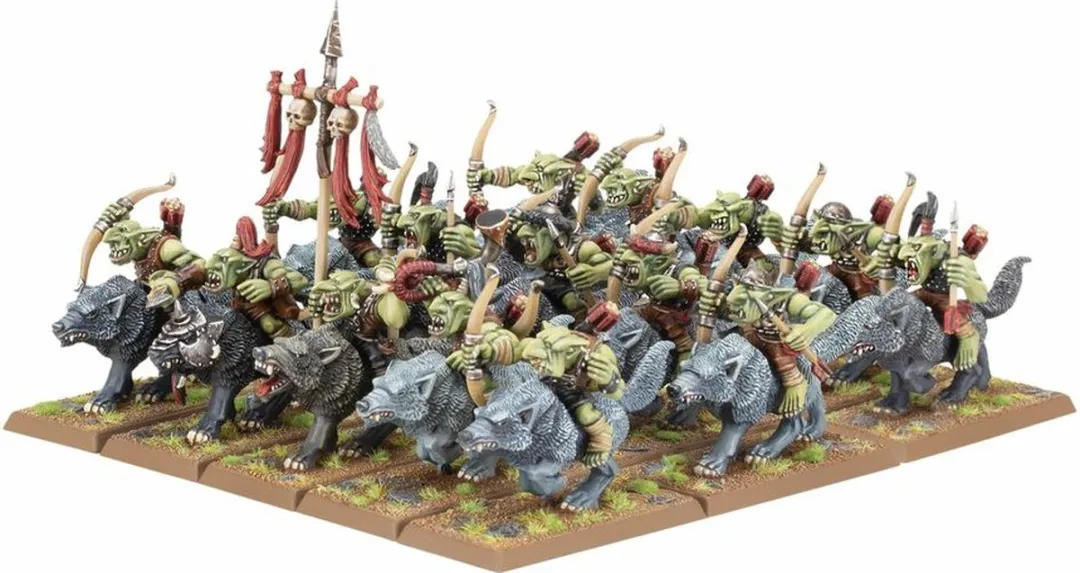 Games Workshop Warhammer Orc & Goblin Wolf Rider Mob 09-09