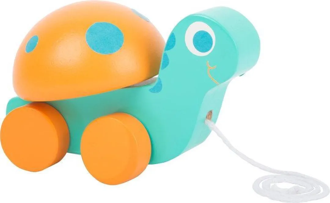 Small foot Houten Trekfiguur Schildpad - Oranje