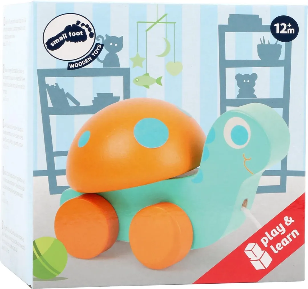 Small foot Houten Trekfiguur Schildpad - Oranje