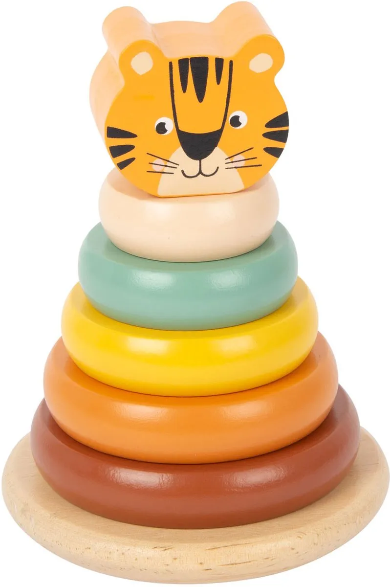 Small Foot Houten Stapeltoren Safari Tijger - 10 Stuks - Multicolor - afbeelding 6 van 6