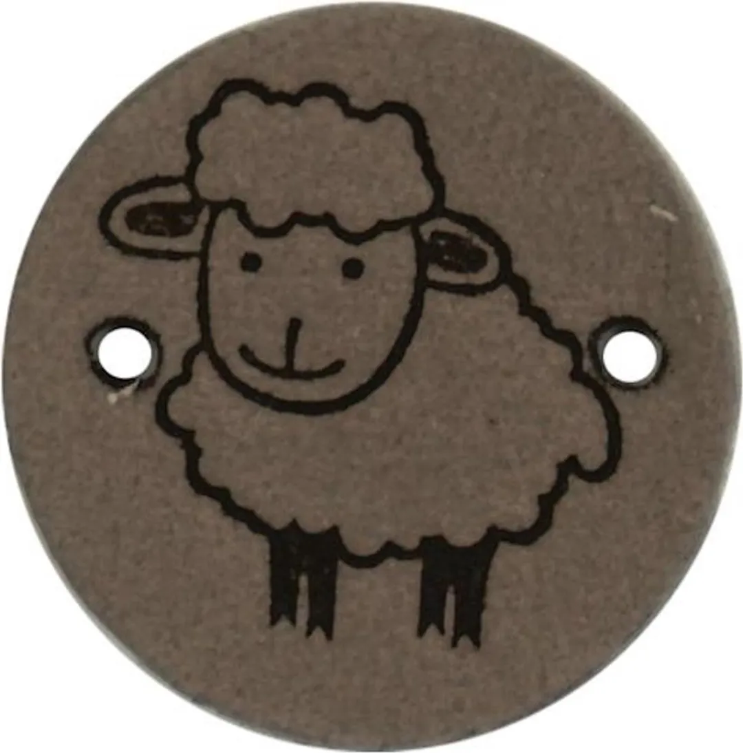 Durable Leren Label met Schaapopdruk - 2cm - 2 Stuks