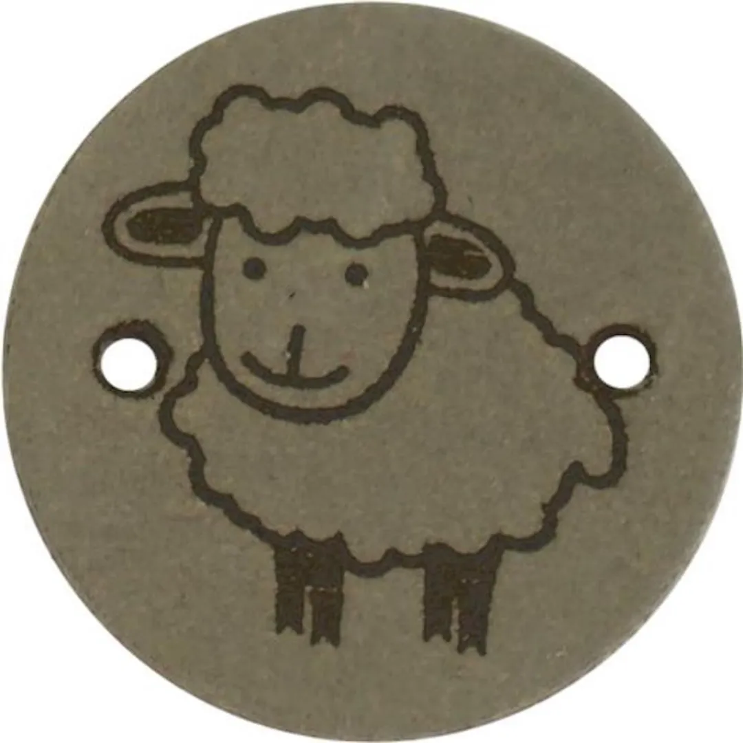 Durable Leren Label met Schaapopdruk - 2cm - 2 Stuks