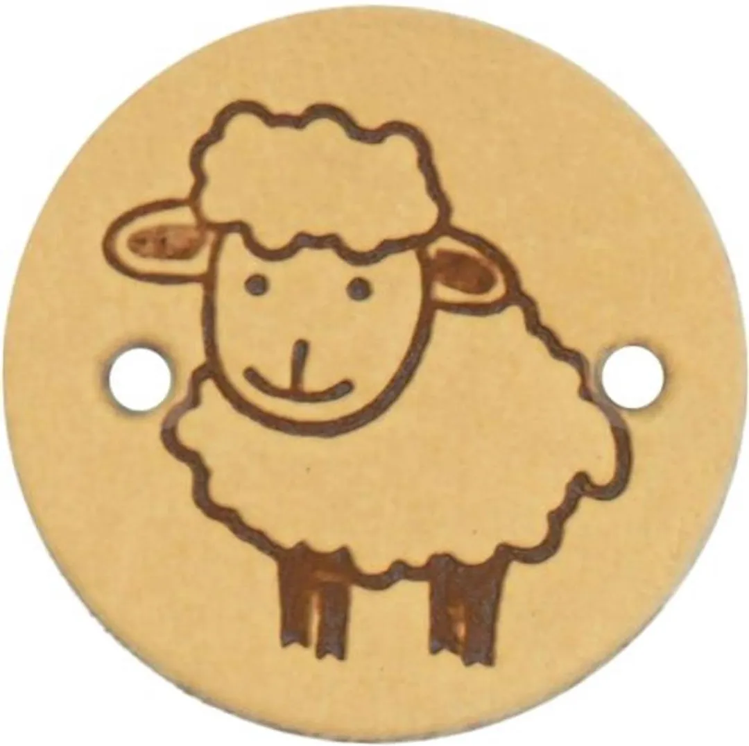 Durable Leren Label met Schaapopdruk - 2cm - 2 Stuks