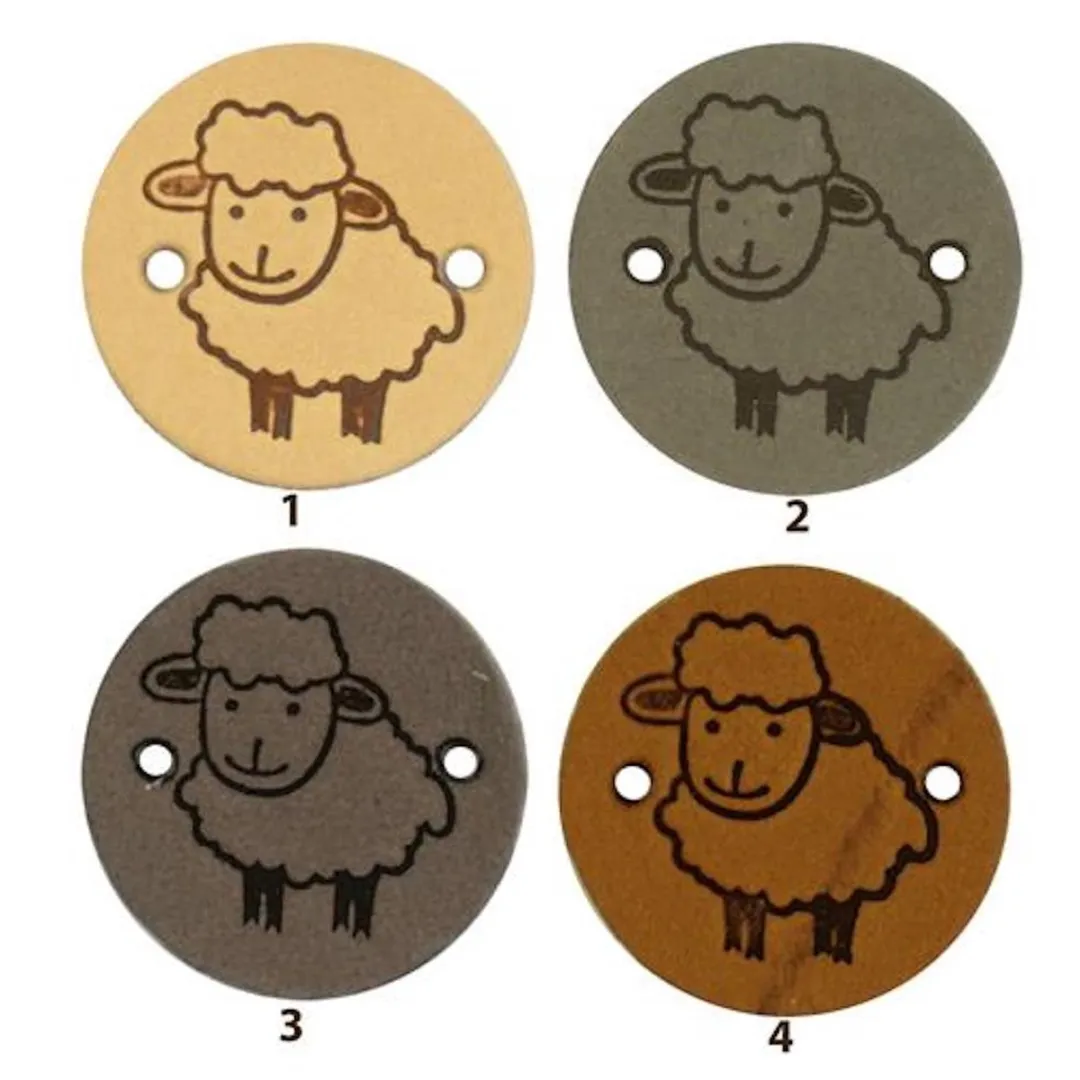 Durable Leren Label met Schaapopdruk - 2cm - 2 Stuks