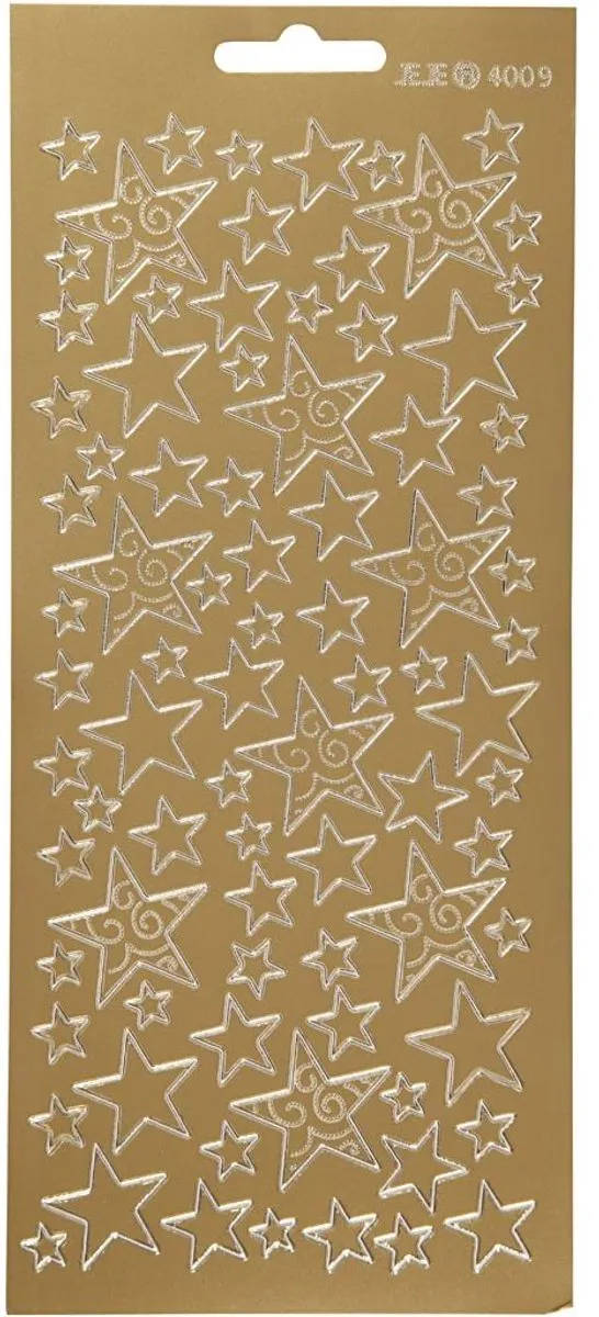 Creativ Company Goud Sterren Stickers 10x23cm - 1 Vel