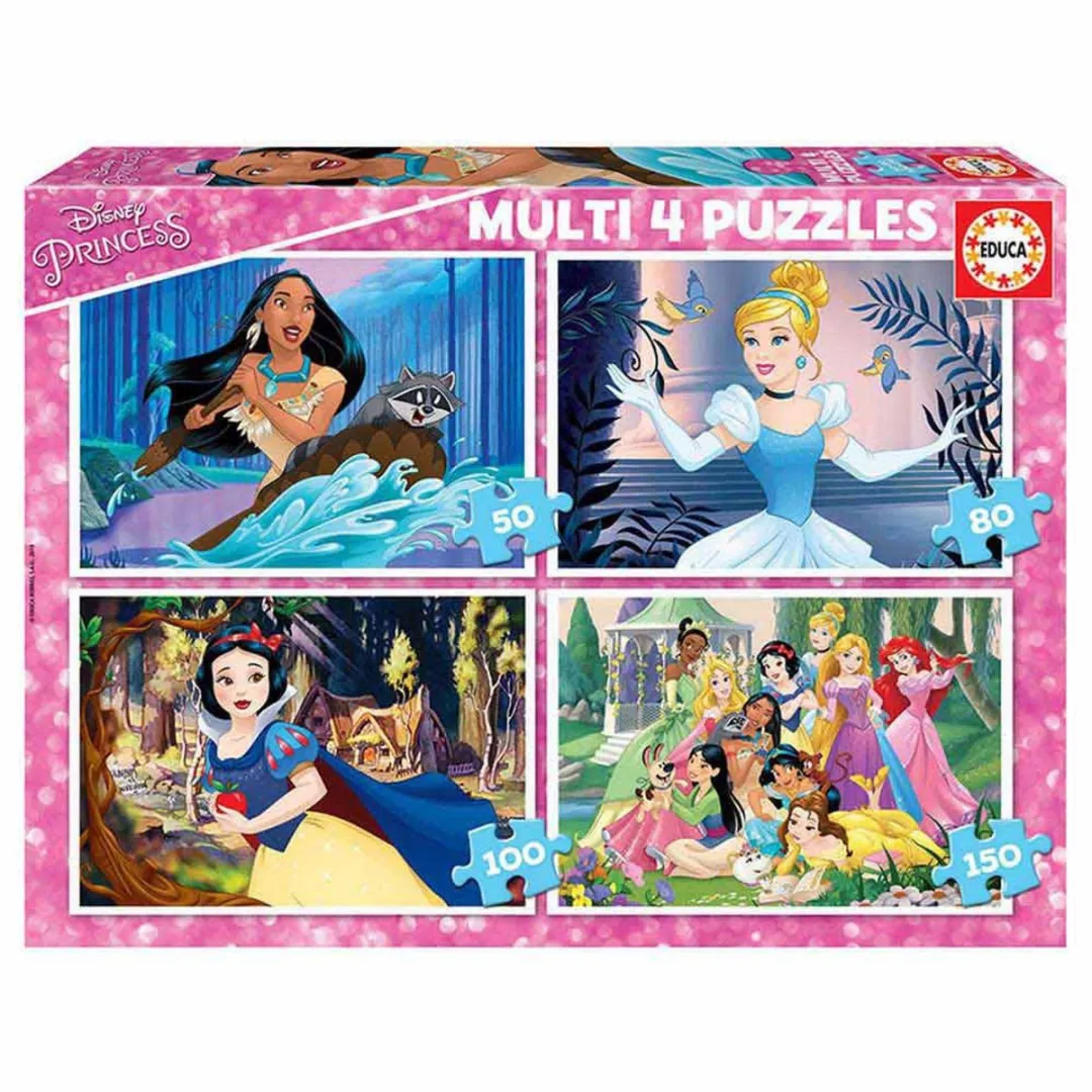 Educa Disney Prinsessen 4-in-1 Legpuzzel - Multicolor