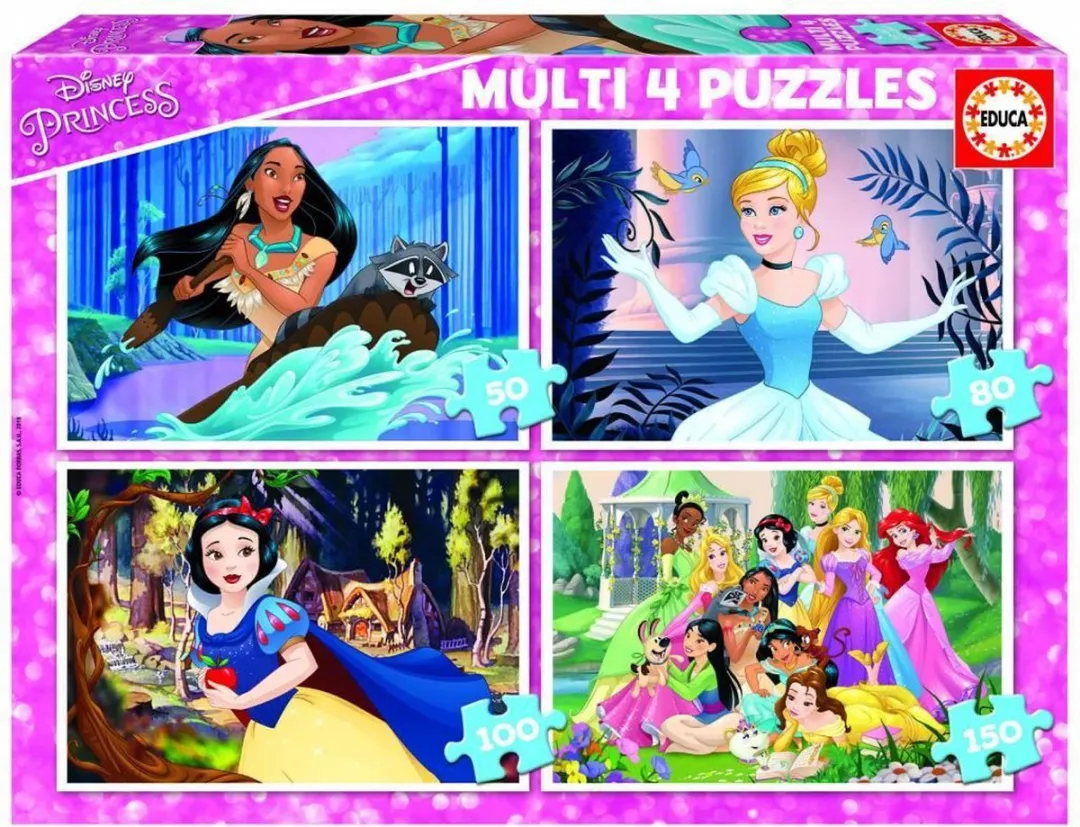 Educa Disney Prinsessen 4-in-1 Legpuzzel