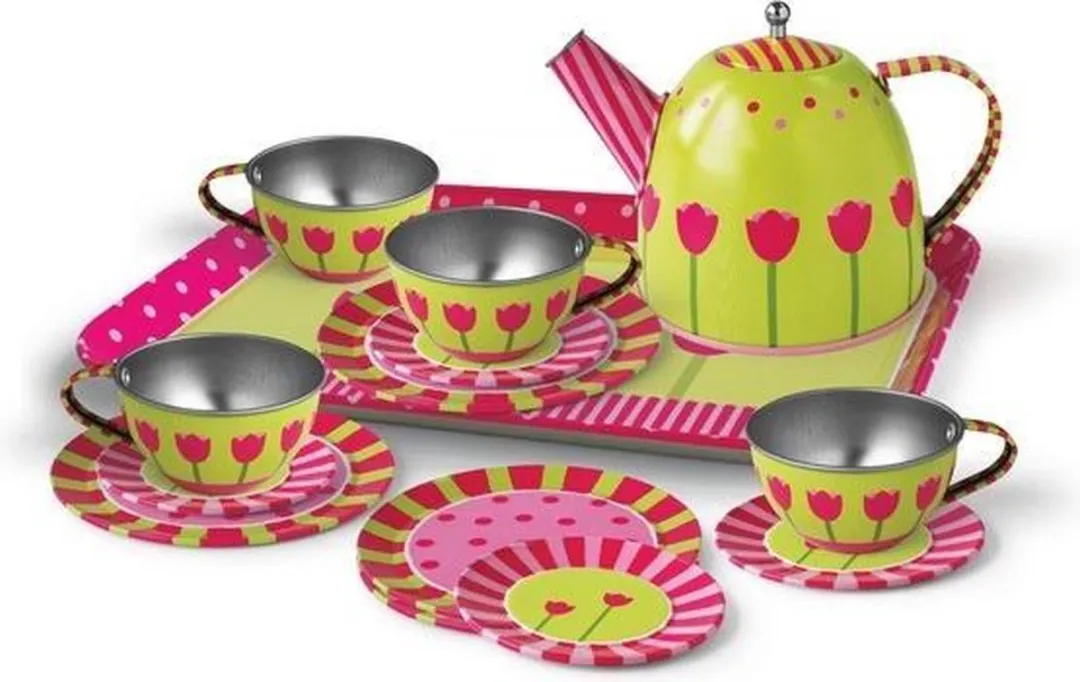 Simply for Kids Tinnen Theeset Lente Tulpen