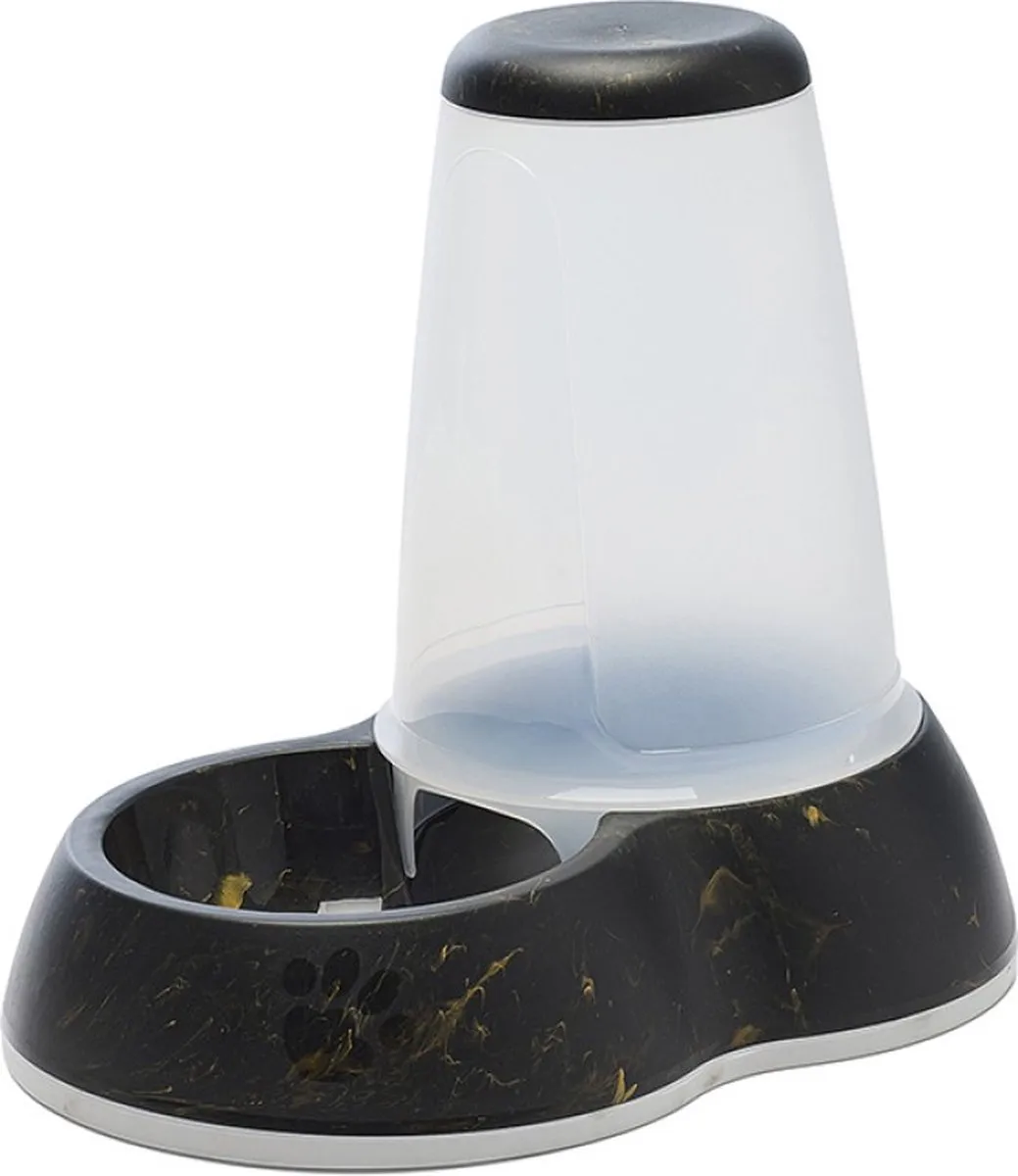 Savic Voerdispenser Loop Marble - 14cm - Zwart/Goud
