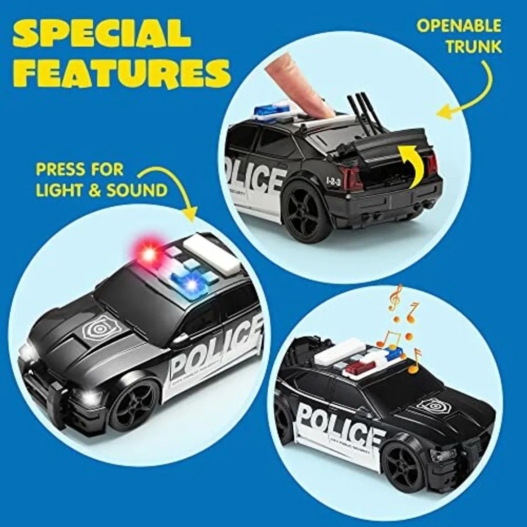 698 Jian Sheng Toys Politieauto 24cm - Frictiemotor - Geluid & Licht - 3x AAA - afbeelding 6 van 6