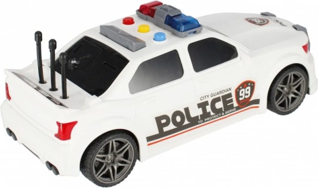 698 Jian Sheng Toys Politieauto 24cm - Frictiemotor - Geluid & Licht - 3x AAA