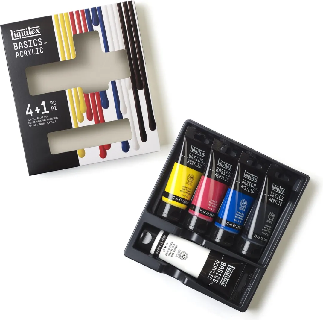 Liquitex Basics Acrylverf Set 5 Stuks - 75ml + 118ml Wit