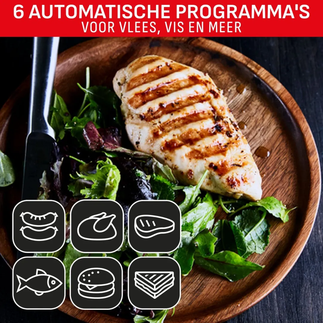 Tefal OptiGrill+ GC718D10 Contactgrill - 2000W - Inclusief tang