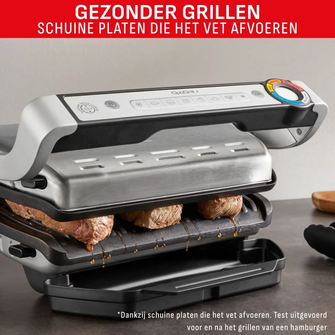 Tefal OptiGrill+ GC718D10 Contactgrill - 2000W - Inclusief tang