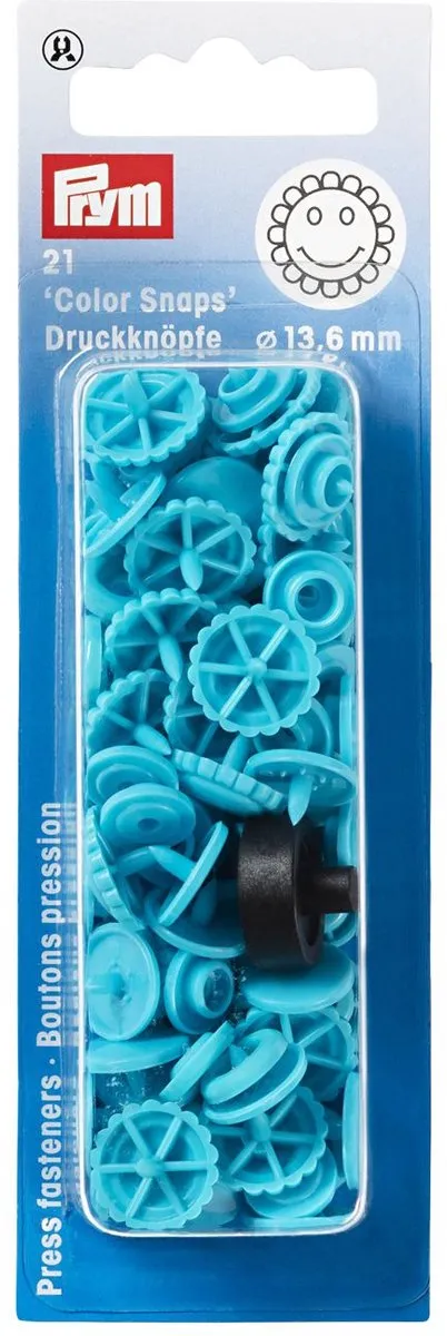 Prym Drukknoop ColorSnaps Bloem 13,6mm - Turkoois