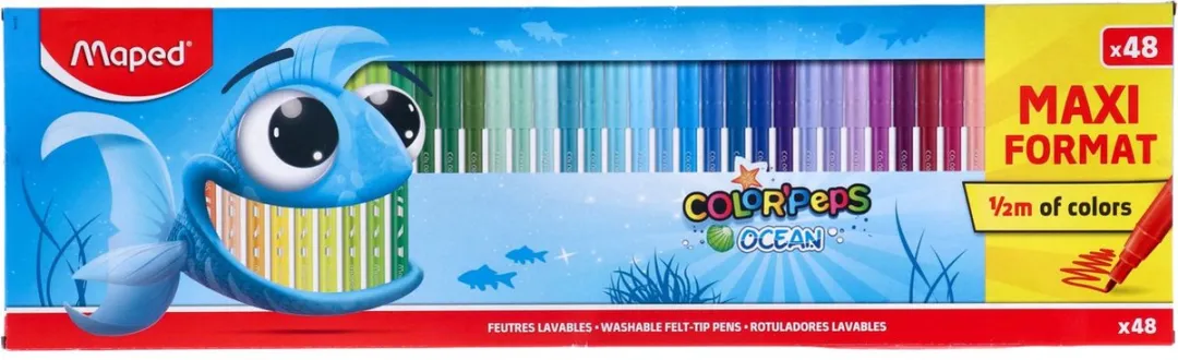 Maped Colorpeps Maxi Viltstiften 48 Stuks - Blauw