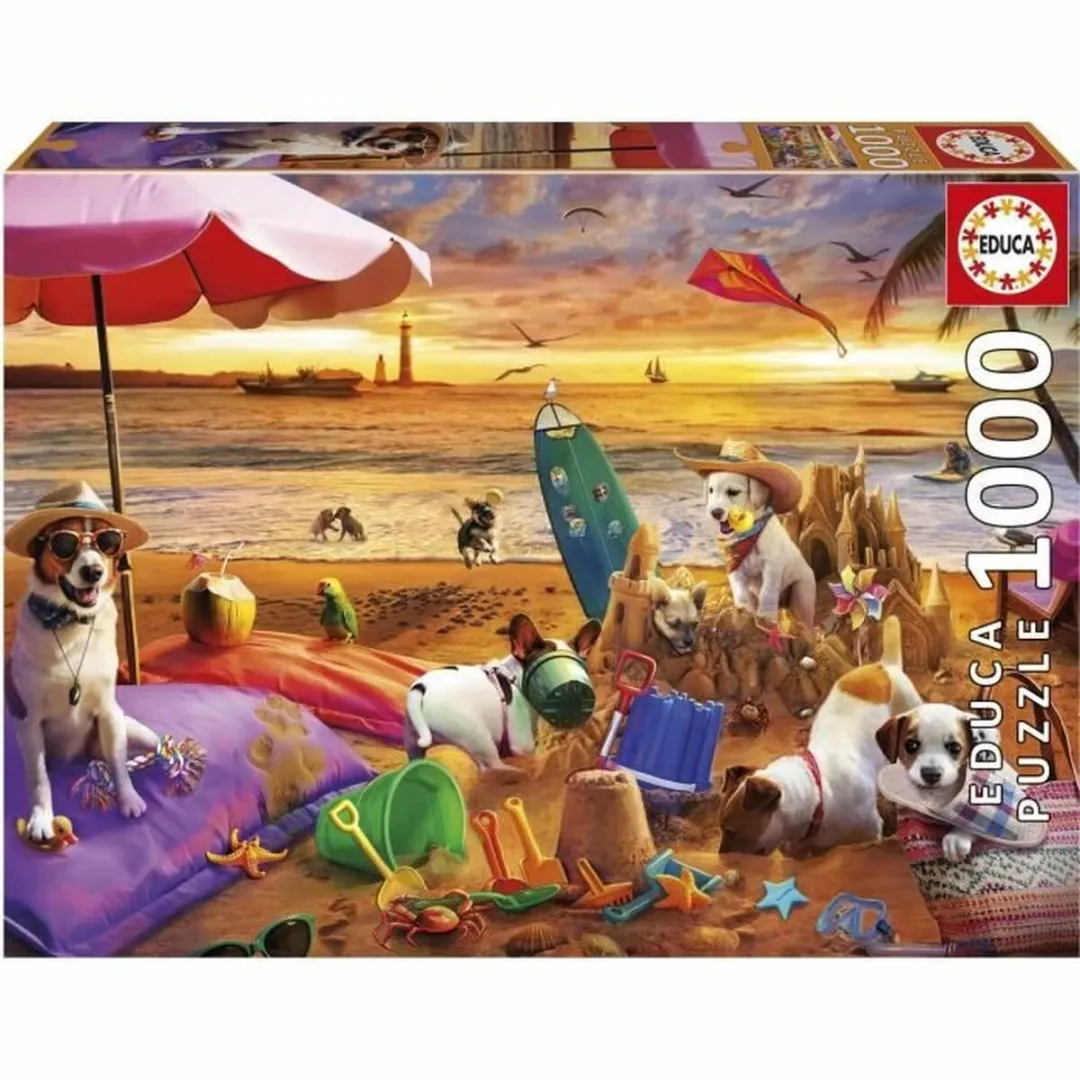 Educa Honden op het Strand Puzzel 1000 Stuks - Multicolor