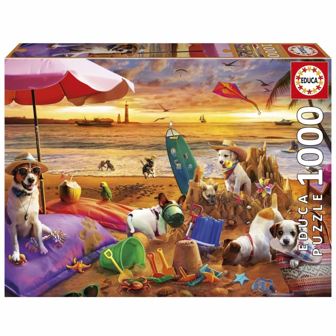 Educa Honden op het Strand Puzzel 1000 Stuks - Multicolor