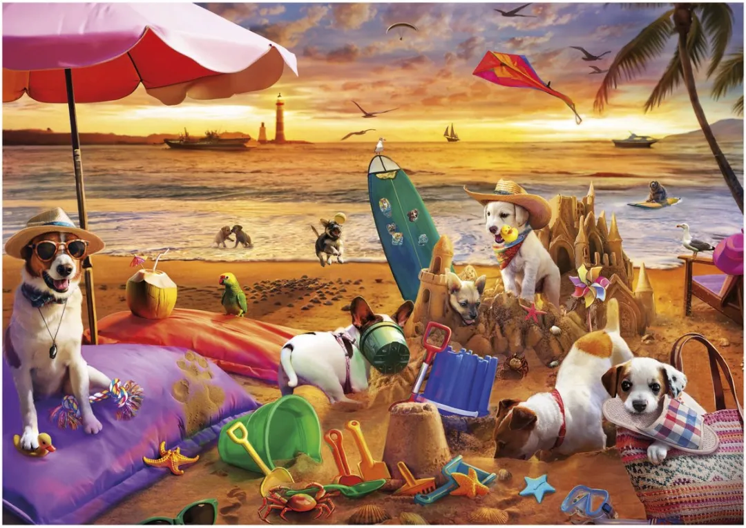 Educa Honden op het Strand Puzzel 1000 Stuks