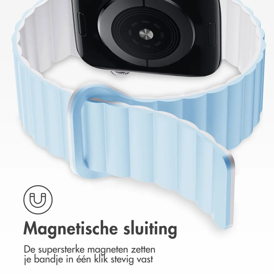 Imoshion Magnetisch Siliconen Bandje Apple Watch 44-49mm - Blauw & Wit