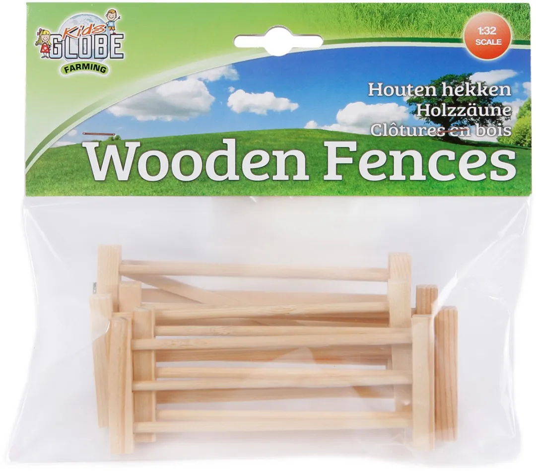 Kids Globe Houten Hekken 1:32 - 6 Stuks