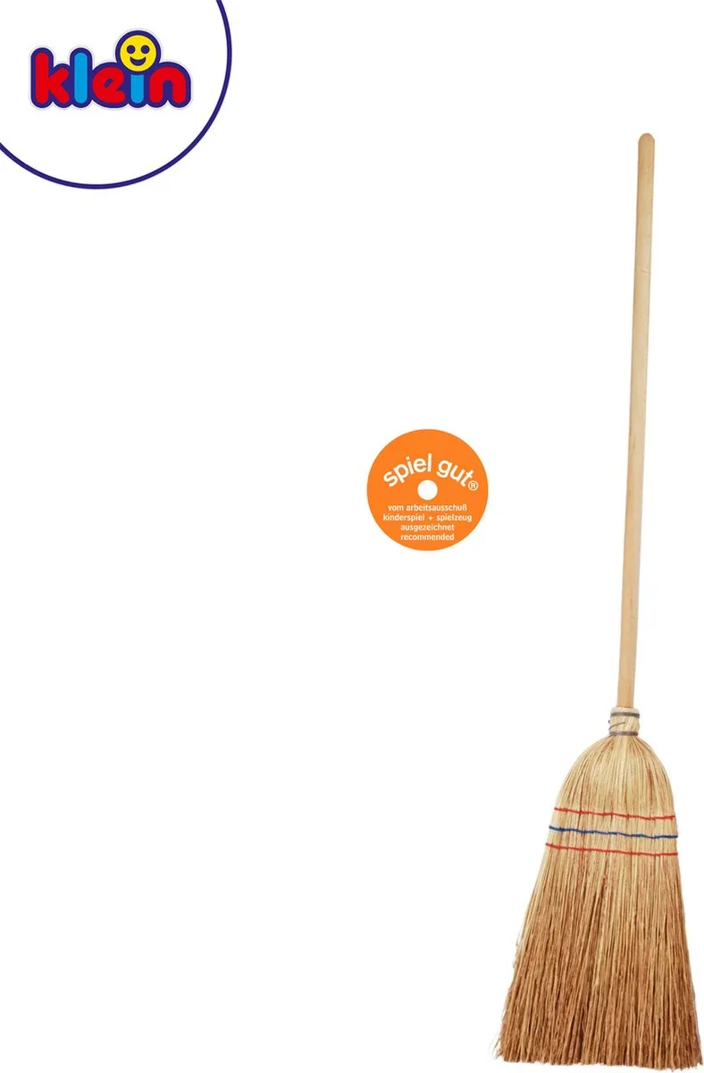 Klein Toys Pure Fresh Strobezem 19x5x74cm - Hout/Stro - Bruin