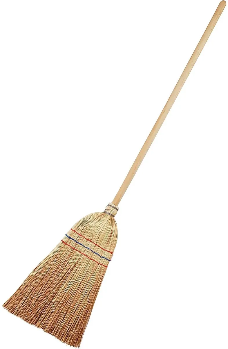 Klein Toys Pure Fresh Strobezem 19x5x74cm - Hout/Stro - Bruin