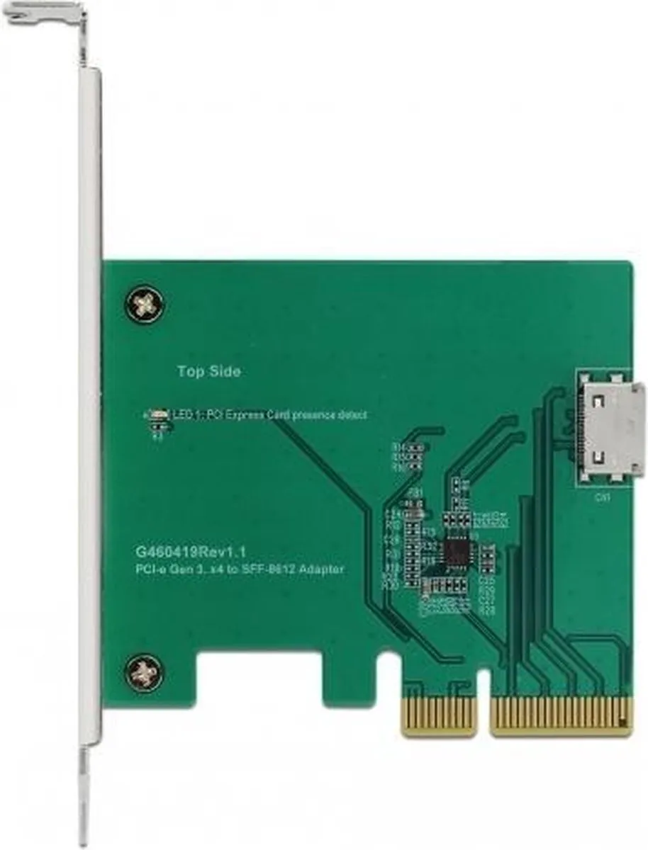 Delock PCIe x4 naar OCuLink SFF-8612 Kaart - Low Profile