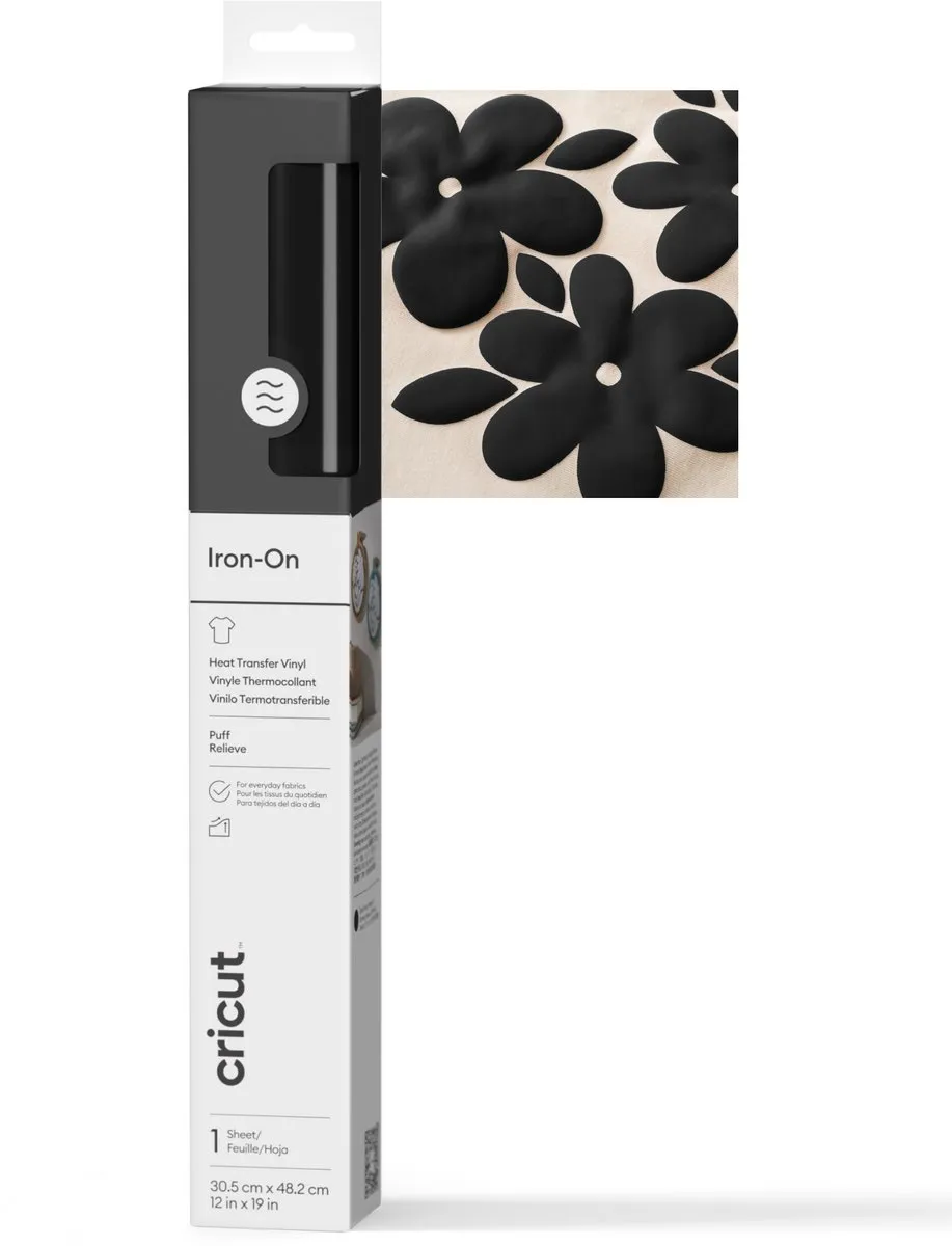 Cricut Puff Iron-On 30,5x48,3cm - Zwart